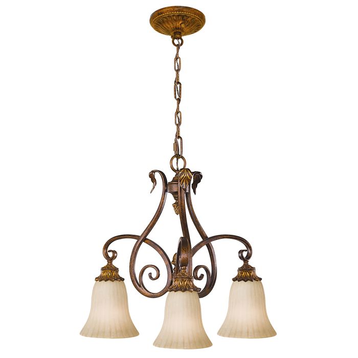 Generation Lighting (Feiss) Sonoma Valley 3-Light Aged Tortoise Shell Glass Chandelier