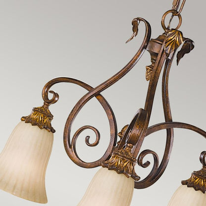 Generation Lighting (Feiss) Sonoma Valley 3-Light Aged Tortoise Shell Glass Chandelier