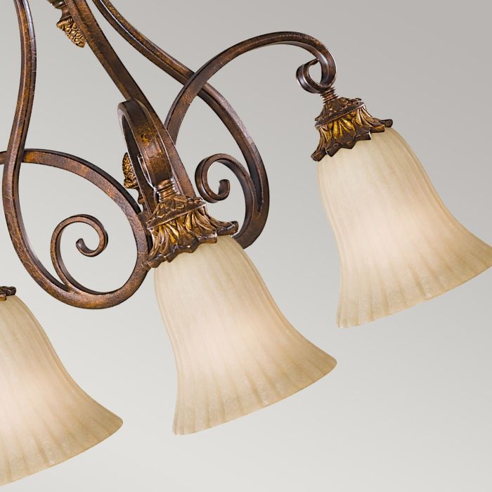 Generation Lighting (Feiss) Sonoma Valley 3-Light Aged Tortoise Shell Glass Chandelier