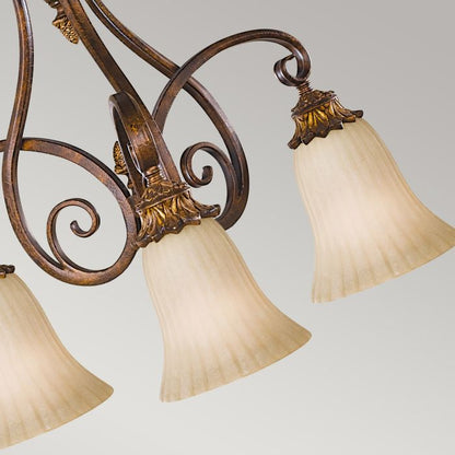 Generation Lighting (Feiss) Sonoma Valley 3-Light Aged Tortoise Shell Glass Chandelier