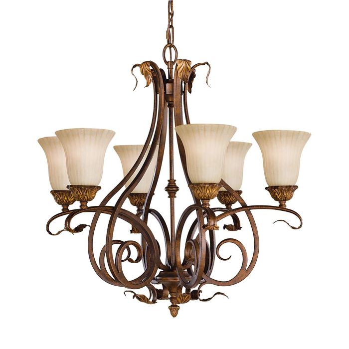 Generation Lighting (Feiss) Sonoma Valley 6-Light Aged Tortoise Shell Glass Chandelier