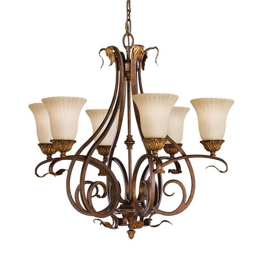 Generation Lighting (Feiss) Sonoma Valley 6-Light Aged Tortoise Shell Glass Chandelier