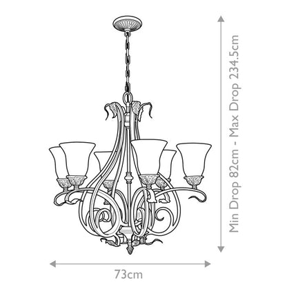 Generation Lighting (Feiss) Sonoma Valley 6-Light Aged Tortoise Shell Glass Chandelier
