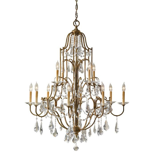 Generation Lighting (Feiss) Valentina 12-Light Multi-Tier Oxidized Bronze Crystal Chandelier