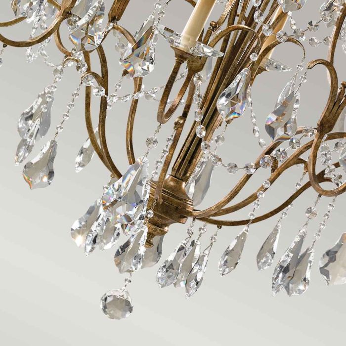 Generation Lighting (Feiss) Valentina 12-Light Multi-Tier Oxidized Bronze Crystal Chandelier