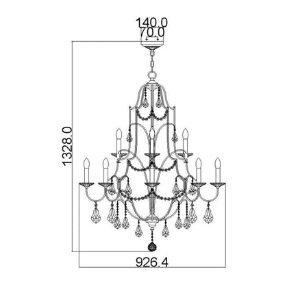 Generation Lighting (Feiss) Valentina 12-Light Multi-Tier Oxidized Bronze Crystal Chandelier