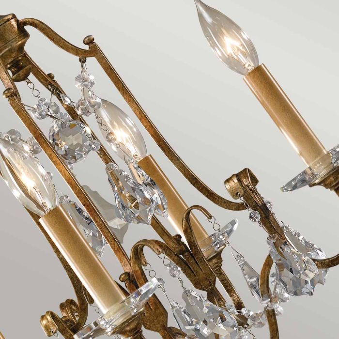 Generation Lighting (Feiss) Valentina 4-Light Oxidized Bronze Crystal Chandelier