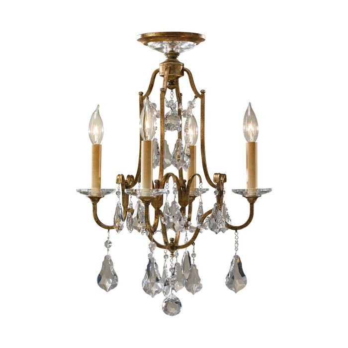 Generation Lighting (Feiss) Valentina 4-Light Oxidized Bronze Crystal Chandelier