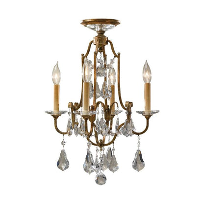 Generation Lighting (Feiss) Valentina 4-Light Oxidized Bronze Crystal Chandelier