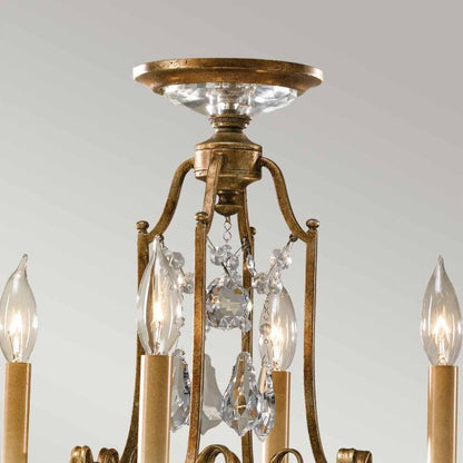 Generation Lighting (Feiss) Valentina 4-Light Oxidized Bronze Crystal Chandelier