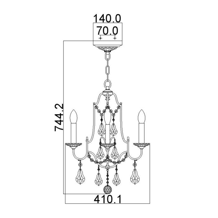 Generation Lighting (Feiss) Valentina 4-Light Oxidized Bronze Crystal Chandelier