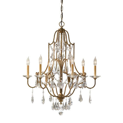 Generation Lighting (Feiss) Valentina 6-Light Oxidized Bronze Crystal Chandelier
