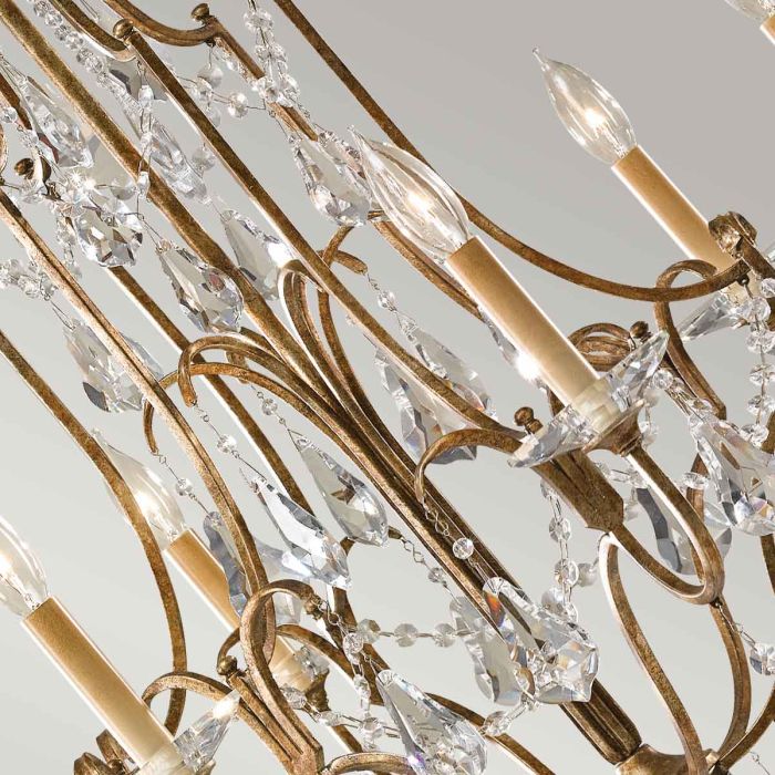 Generation Lighting (Feiss) Valentina 6-Light Oxidized Bronze Crystal Chandelier