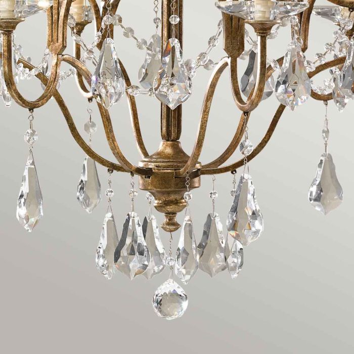 Generation Lighting (Feiss) Valentina 6-Light Oxidized Bronze Crystal Chandelier