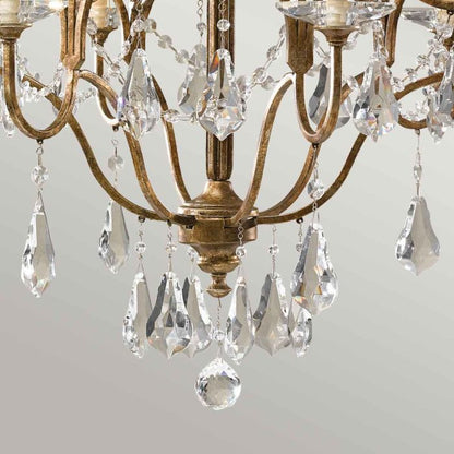 Generation Lighting (Feiss) Valentina 6-Light Oxidized Bronze Crystal Chandelier