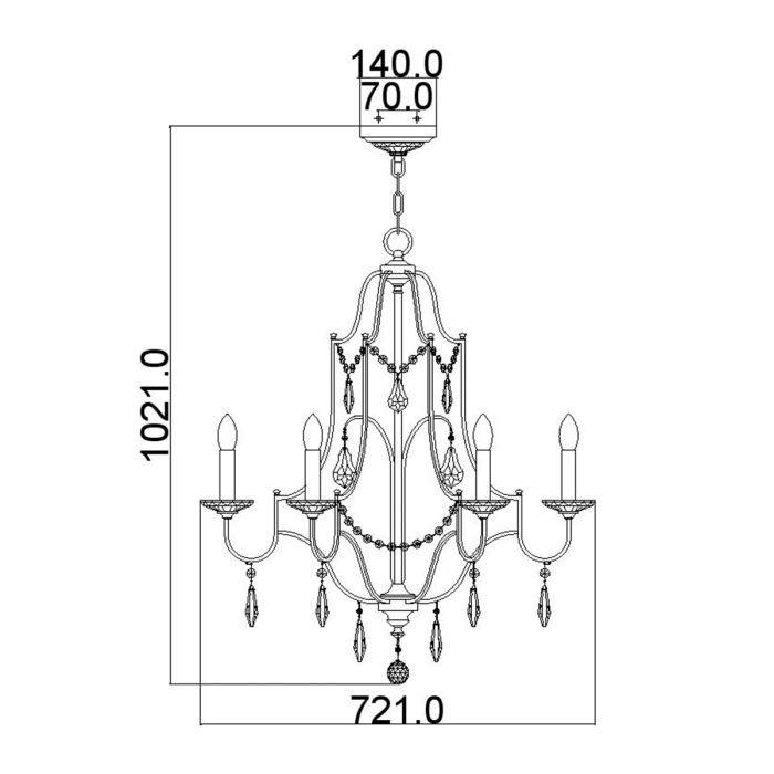 Generation Lighting (Feiss) Valentina 6-Light Oxidized Bronze Crystal Chandelier