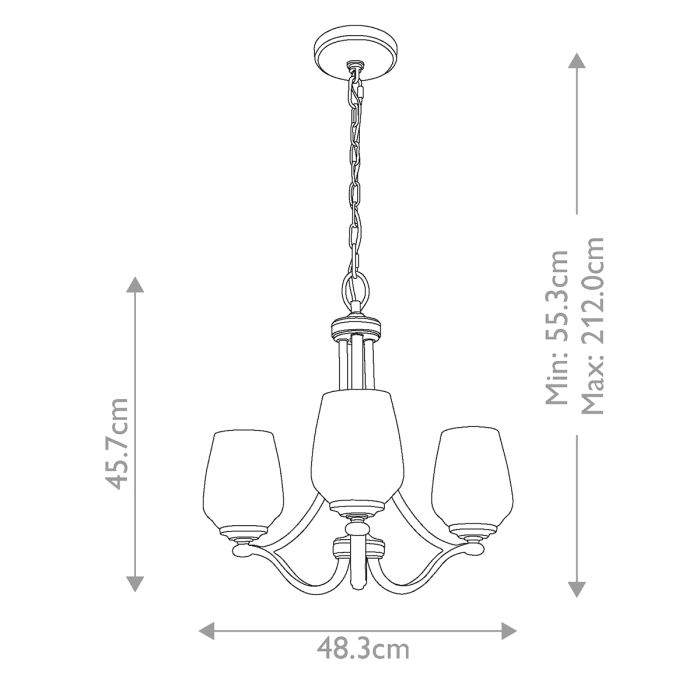 Generation Lighting (Feiss) Vintner 3-Light Satin Nickel Opal Glass Chandelier