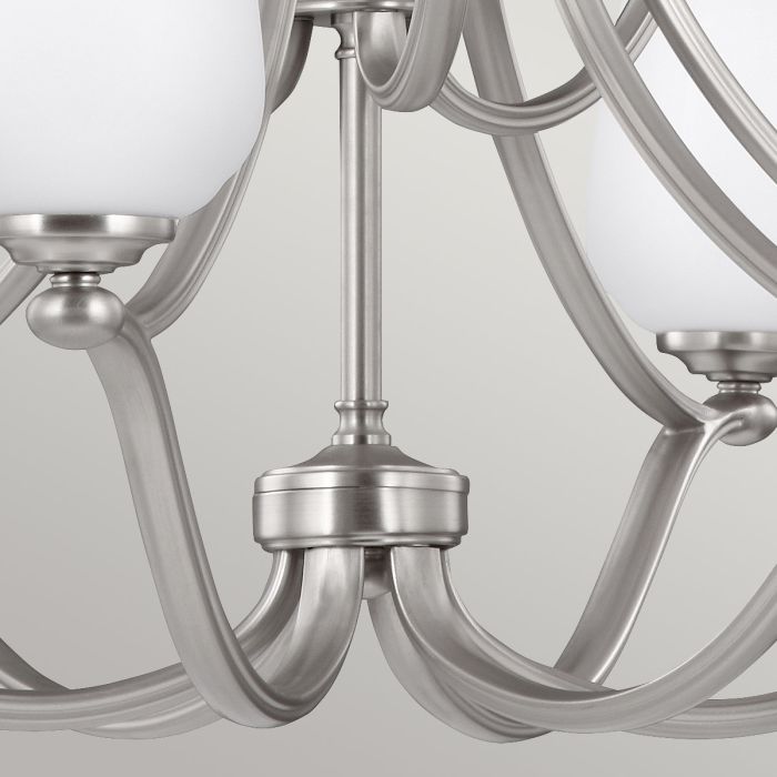 Generation Lighting (Feiss) Vintner 9-Light Satin Nickel Opal Glass Chandelier