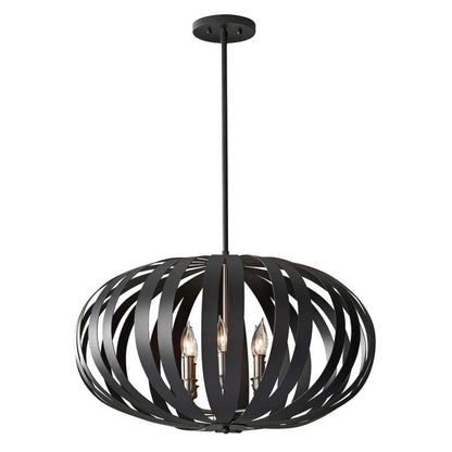 Generation Lighting (Feiss) Woodstock 6-Light Large Textured Black Cage Chandelier