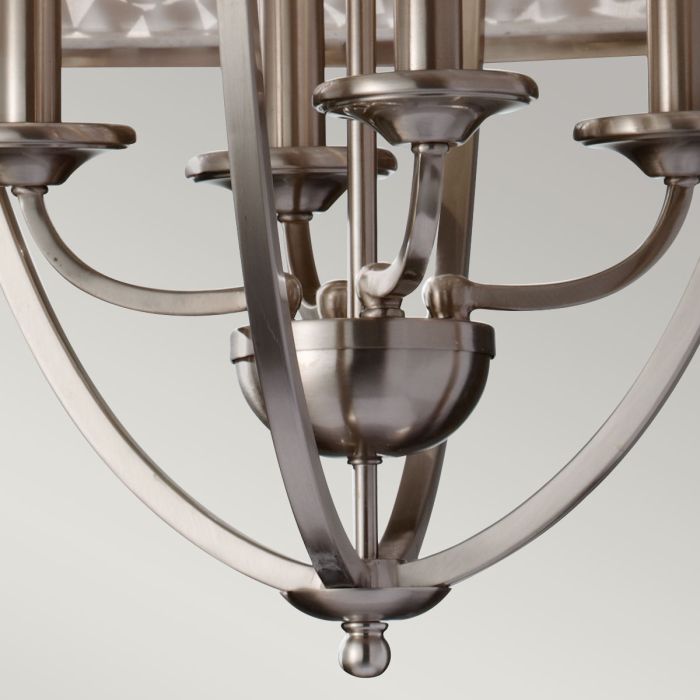 Generation Lighting (Feiss) Zara 4-Light Large Brushed Steel Drum Chandelier