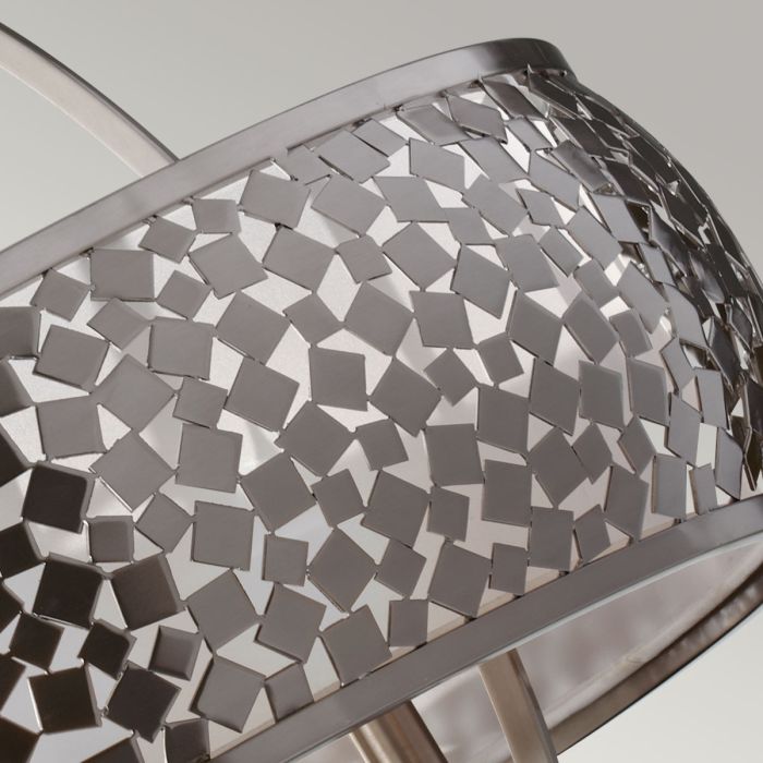 Generation Lighting (Feiss) Zara 4-Light Large Brushed Steel Drum Chandelier