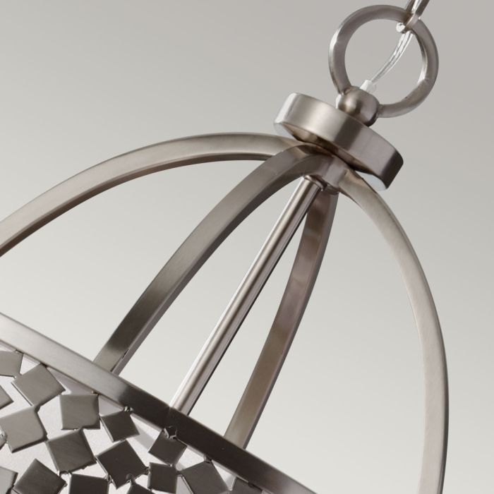 Generation Lighting (Feiss) Zara 4-Light Large Brushed Steel Drum Chandelier