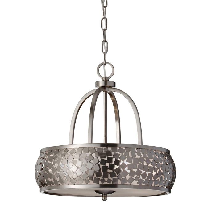 Generation Lighting (Feiss) Zara 4-Light Brushed Steel Drum Chandelier