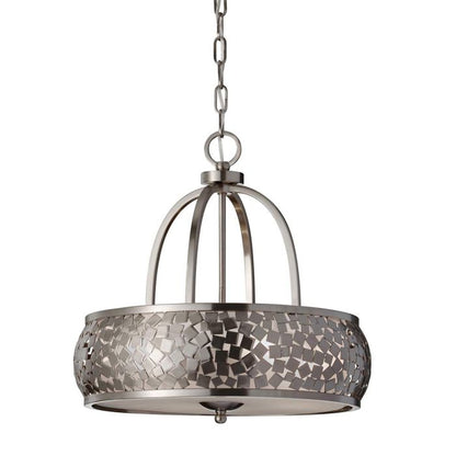 Generation Lighting (Feiss) Zara 4-Light Brushed Steel Drum Chandelier
