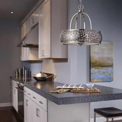 Generation Lighting (Feiss) Zara 4-Light Brushed Steel Drum Chandelier