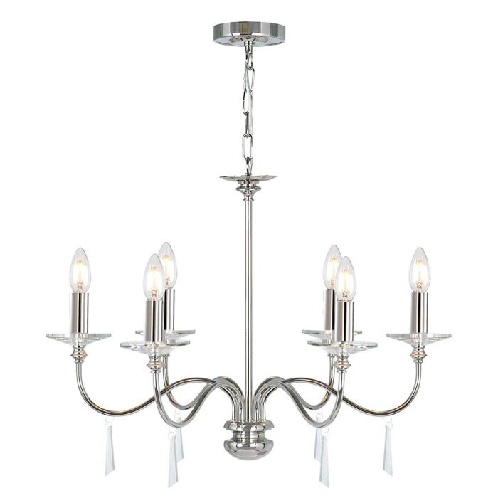 Elstead Lighting Finsbury Park 6-Light Polished Nickel Candle Chandelier
