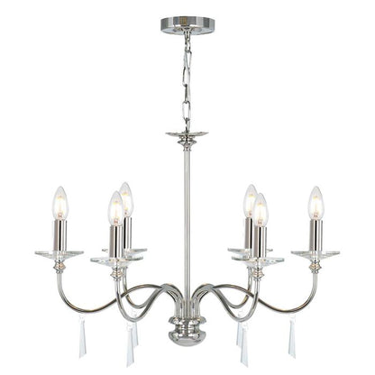 Elstead Lighting Finsbury Park 6-Light Polished Nickel Candle Chandelier
