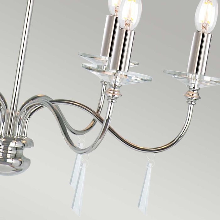 Elstead Lighting Finsbury Park 6-Light Polished Nickel Candle Chandelier