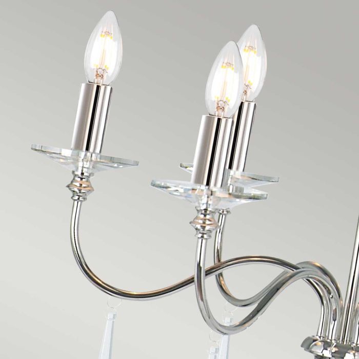 Elstead Lighting Finsbury Park 6-Light Polished Nickel Candle Chandelier