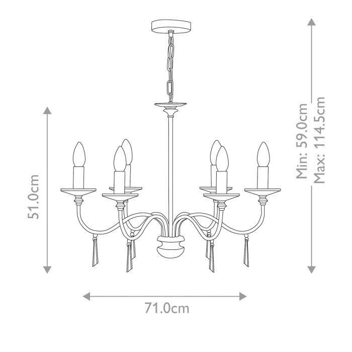 Elstead Lighting Finsbury Park 6-Light Polished Nickel Candle Chandelier