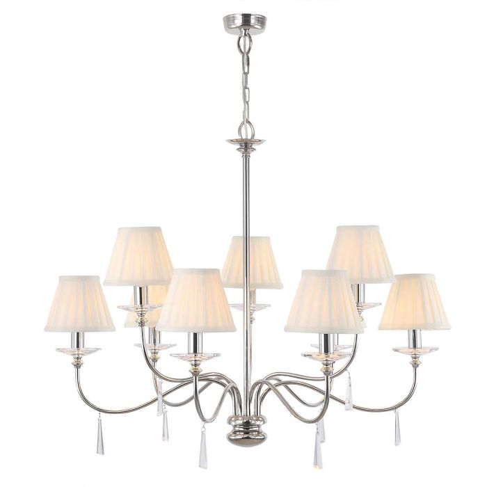 Elstead Lighting Finsbury Park 9-Light Polished Nickel Candle Chandelier