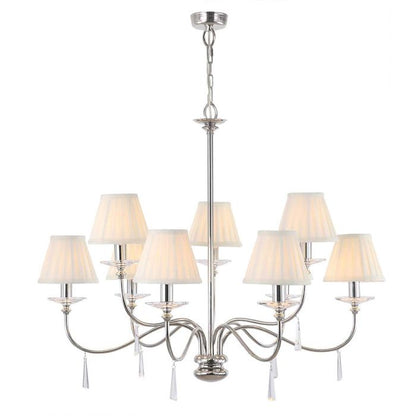 Elstead Lighting Finsbury Park 9-Light Polished Nickel Candle Chandelier