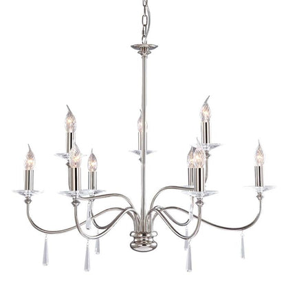 Elstead Lighting Finsbury Park 9-Light Polished Nickel Candle Chandelier