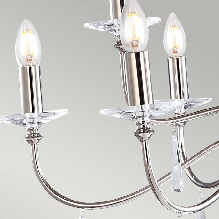 Elstead Lighting Finsbury Park 9-Light Polished Nickel Candle Chandelier