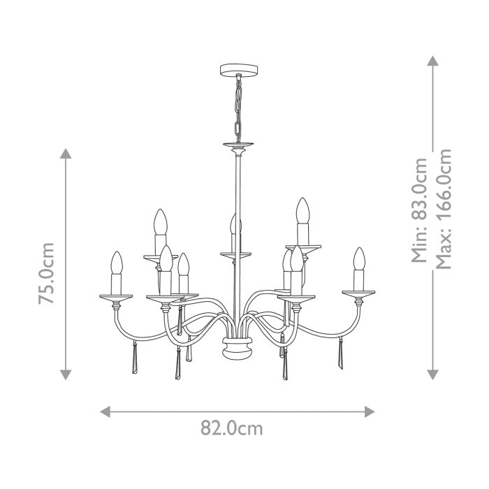 Elstead Lighting Finsbury Park 9-Light Polished Nickel Candle Chandelier