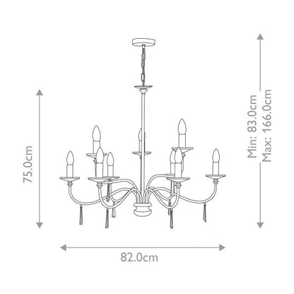 Elstead Lighting Finsbury Park 9-Light Polished Nickel Candle Chandelier