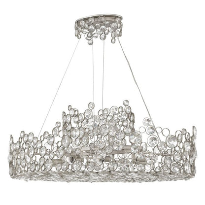Hinkley Anya 10-Light Silver Leaf Linear Island Chandelier