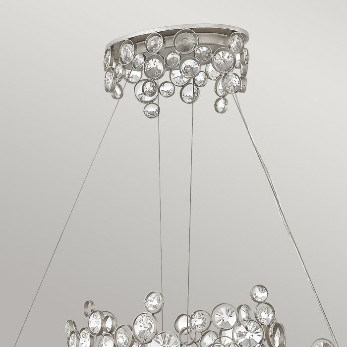 Hinkley Anya 10-Light Silver Leaf Linear Island Chandelier