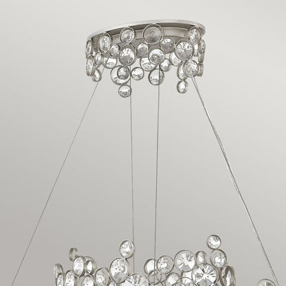 Hinkley Anya 10-Light Silver Leaf Linear Island Chandelier