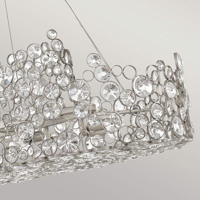 Hinkley Anya 10-Light Silver Leaf Linear Island Chandelier