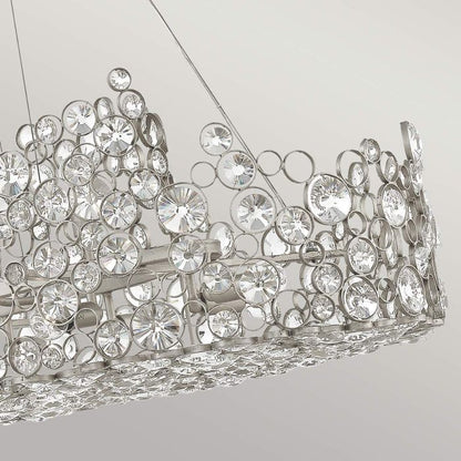 Hinkley Anya 10-Light Silver Leaf Linear Island Chandelier