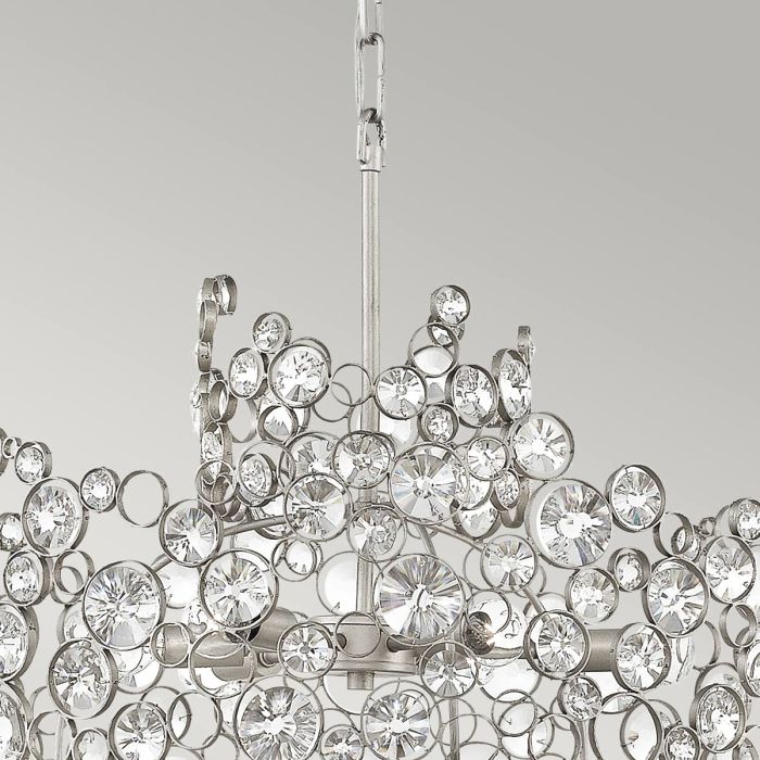 Hinkley Anya 6-Light Silver Leaf Crystal Chandelier