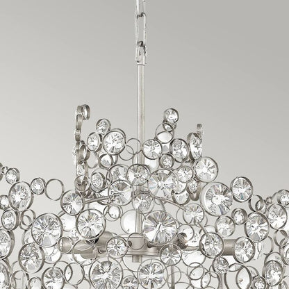 Hinkley Anya 6-Light Silver Leaf Crystal Chandelier