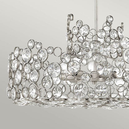 Hinkley Anya 6-Light Silver Leaf Crystal Chandelier