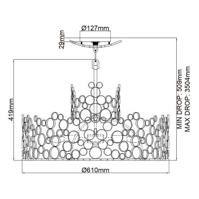 Hinkley Anya 6-Light Silver Leaf Crystal Chandelier