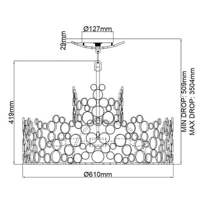 Hinkley Anya 6-Light Silver Leaf Crystal Chandelier